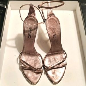 Specchio Metallic Strap Sandals